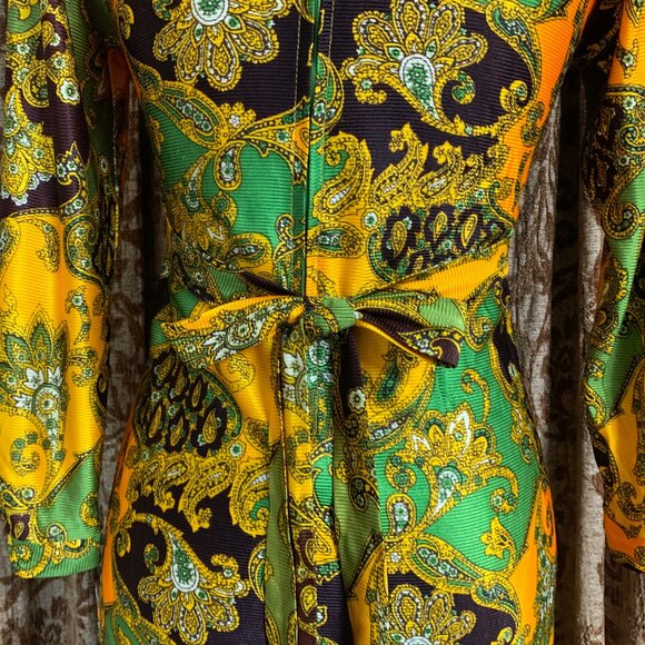 Vintage 60s 70s Vibrant Union Babydoll Dress Hippie Psychedelic Mod Flower Power - Picture 8 of 14